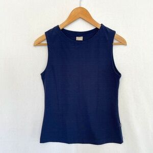 CASALL Women's Size XL Navy Blue Semi Fitted Crew Neck Tank Top